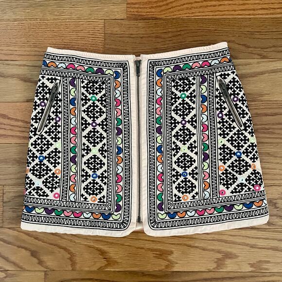 MAJORELLE Dresses & Skirts - Majorelle Port Skirt Womens XS Multicolor Embroidery Boho Festival Maximalist